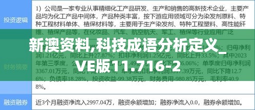 新澳资料,科技成语分析定义_VE版11.716-2