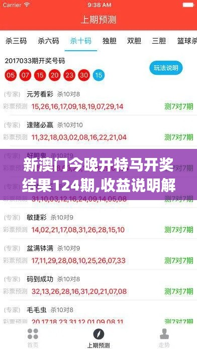 新澳门今晚开特马开奖结果124期,收益说明解析_Harmony7.549