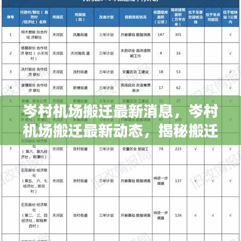 岑村机场搬迁最新进展，揭秘计划与环境影响分析